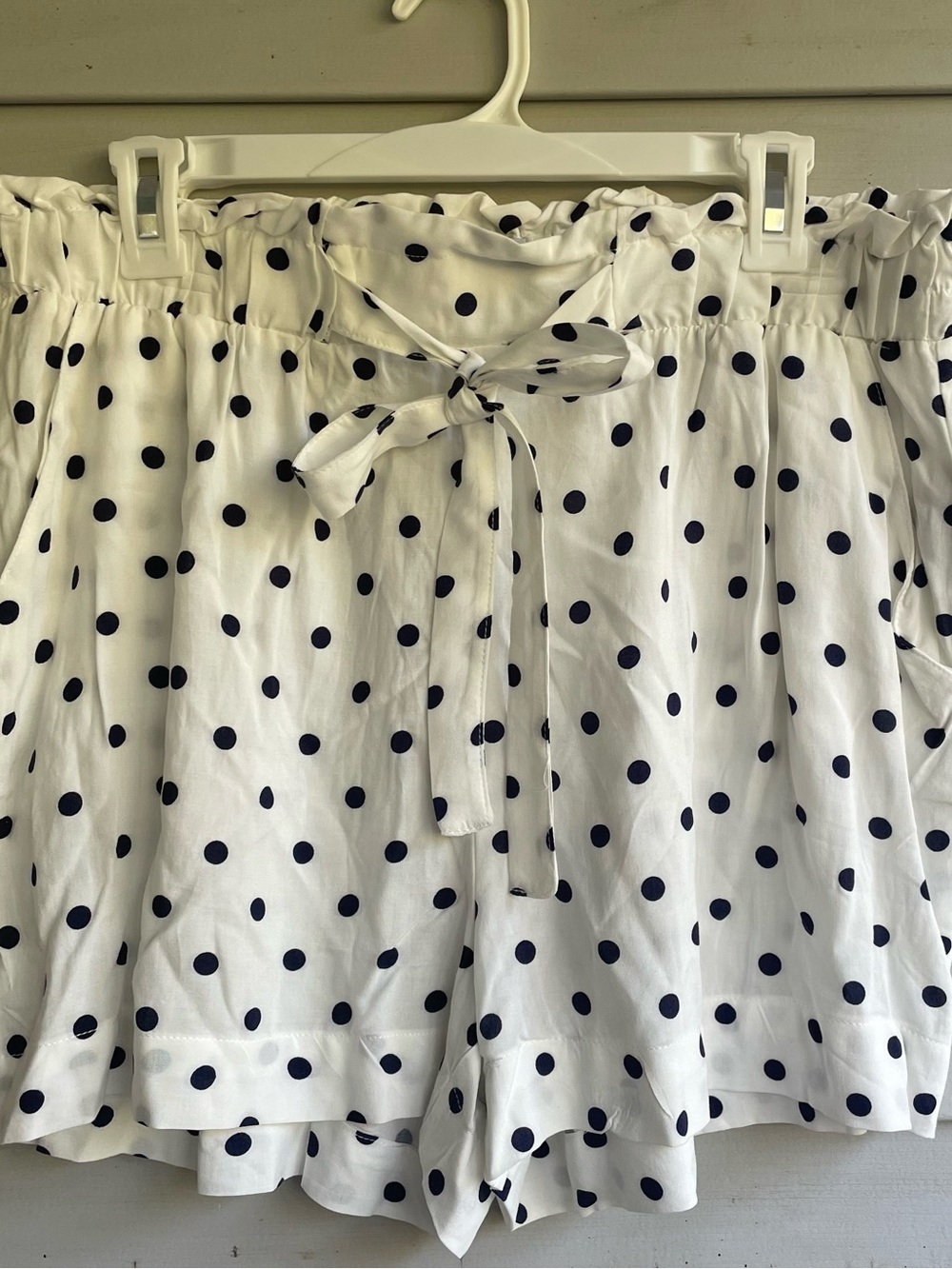 Ci Sono White Polka Dot Elastic Waist Shorts